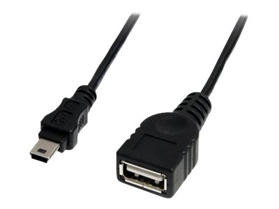 Startech.Com 30Cm Mini Usb 2.0 Kabel - Usb A Auf Mini B - Bu/St, 0,3 M, Usb A, Mini-Usb B, Männlich/Weiblich, 0,48 Gbit/S, Schwarz