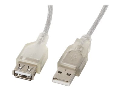 Lanberg - Usb Forlængerkabel - Usb (Han) Til Usb (Hun) - Usb 2.0 - 5 M - Gennemsigtig
