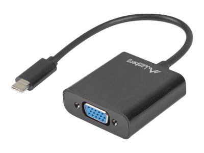 Lanberg - Videoadapter - 18 Pin Usb-C Han Til 15 Pin D-Sub (Db-15) Hun - 15 Cm - Sort