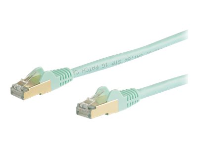 Startech.Com 5M Cat6a Ethernet Kabel, 10 Gigabit Geschirmtes Snagless Rj45 100W Poe Patch Cord, Cat 6A 10Gbe Stp Netzwerkkabel Mit Zugentlastung, Aqu