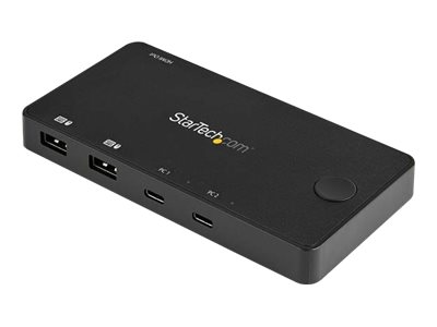 Startech.Com 2 Port Usb C Kvm Umschalter, 4K 60Hz Hdmi, Kompakter Dual Port Uhd Usb Typ C Desktop Mini Kvm Umschalter Mit Usb Kabeln, Bus Powered, Ma