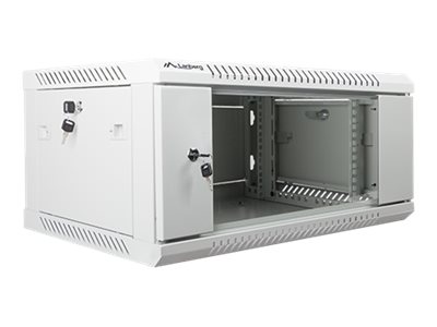 - Rack skap - veggmonterbar - grå, RAL 7035 - 4U - 19