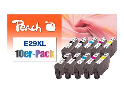 Peach Combi-Pack E29xl - 10-Pakke - Sort, Gul, Cyan, Magenta - Kompatibel - Genproduceret - Blækpatron (Alternativ Til: Epson 29Xl) - For Epson Expre