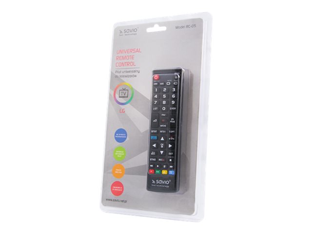 Fjernbetjening til TV - Savio universal erstatning for LG RC-05 (IR)