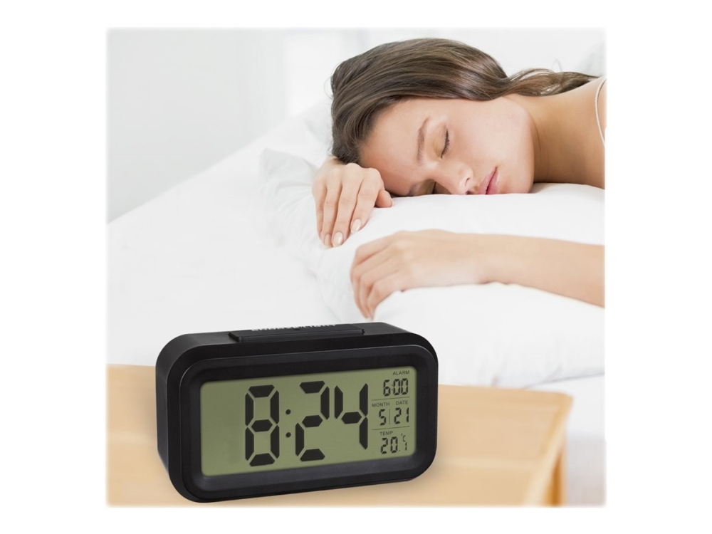 TFA LUMIO - Väckarklocka - rektangulär - elektronisk - skrivbord - svart | Huset - Säkerhet & Larm - Klockor och väckarklockor | GameStuff