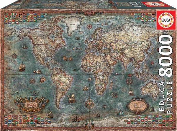 Educa Puzzle 6,000 Pieces Historical Map Of The World