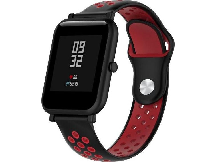 Beline Uhrenarmband 20 Mm, Design Schwarz/Rot