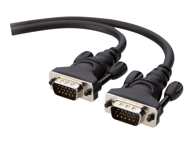Belkin Pro Series Vga Monitor Signal Replacement Cable - Vga-Kabel - Hd-15 (Vga) (Han) Til Hd-15 (Vga) (Han) - 3 M - Formet, Strenget, Tommelskruer