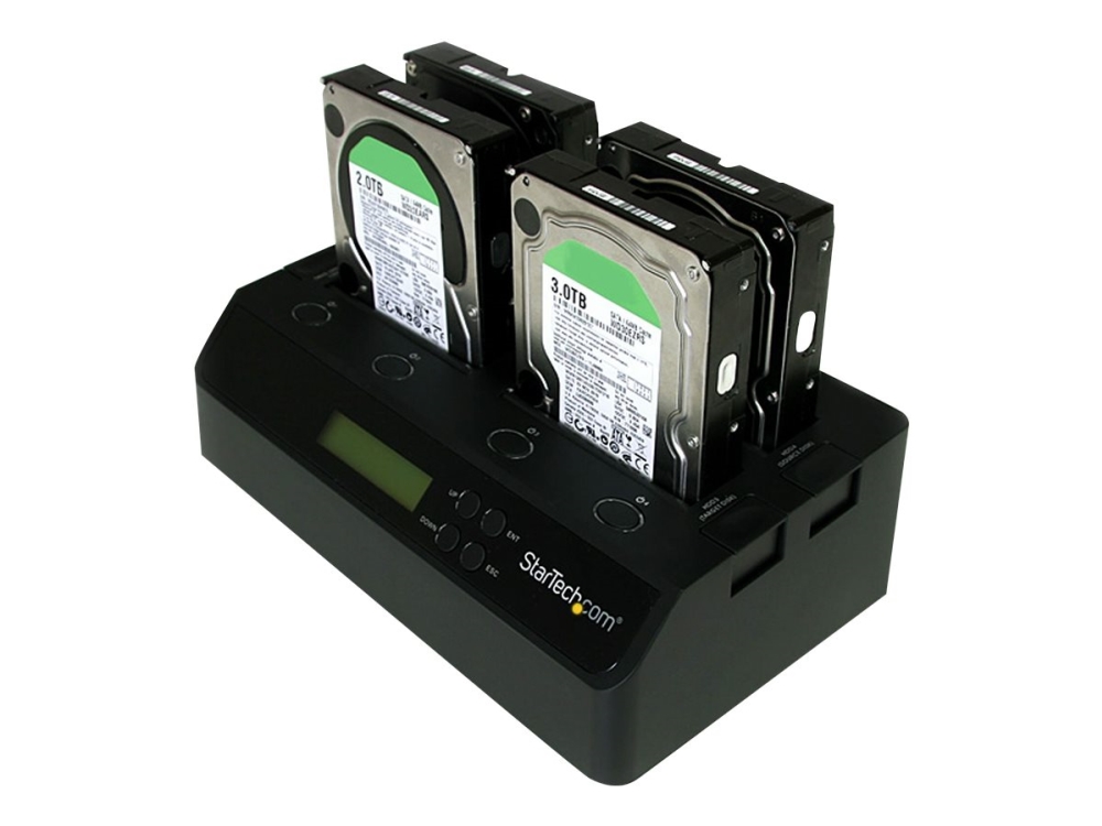 StarTech 4 Bay USB 3.0/ eSATA Hard Drive Duplicator Dock for 2.5 & 3.5 SATA/ IDE SSD HDD - Standalone 1:3 Copier Docking Station (SATDOCK4U3RE) - Harddisk-duplikator - 4 bays (SATA-300) - for P/N: SVA12DN4NEUA