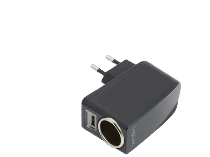 Power socket adapter, 2x USB ports + 1x cigarette lighter so