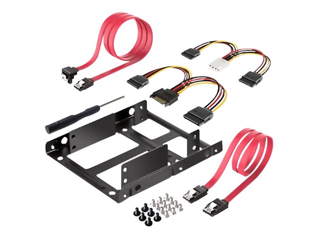 DIGITUS DA-70434 - Konsol for harddisk - kapacitet: 2 harddiske (2,5) - 3.5 - metal sort