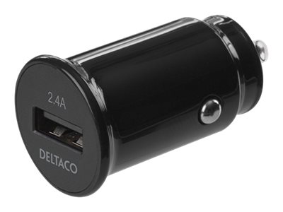 Deltaco Usb-Car123 - Bilstrømsadapter - 12 Watt - 2.4 A (Usb) - Sort