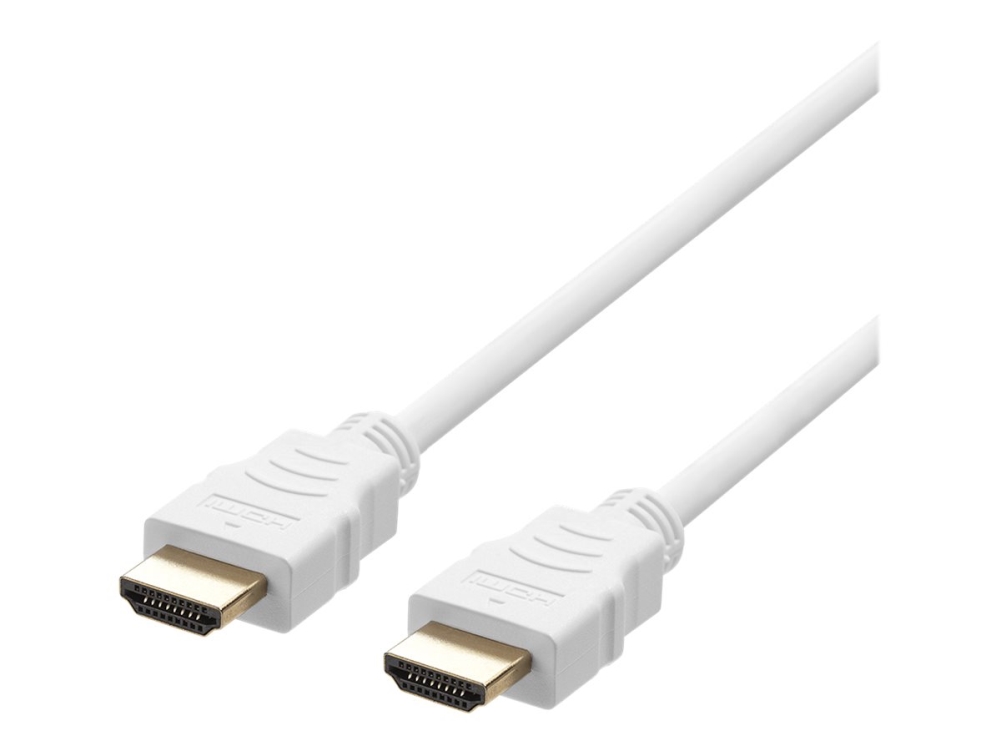DELTACO - Ultra High Speed - HDMI-kabel - HDMI hane till HDMI hane - 2 m - vit - 8K60Hz stöd | Datortillbehör - Kablar & adaptrar - Bildkablar | GameStuff