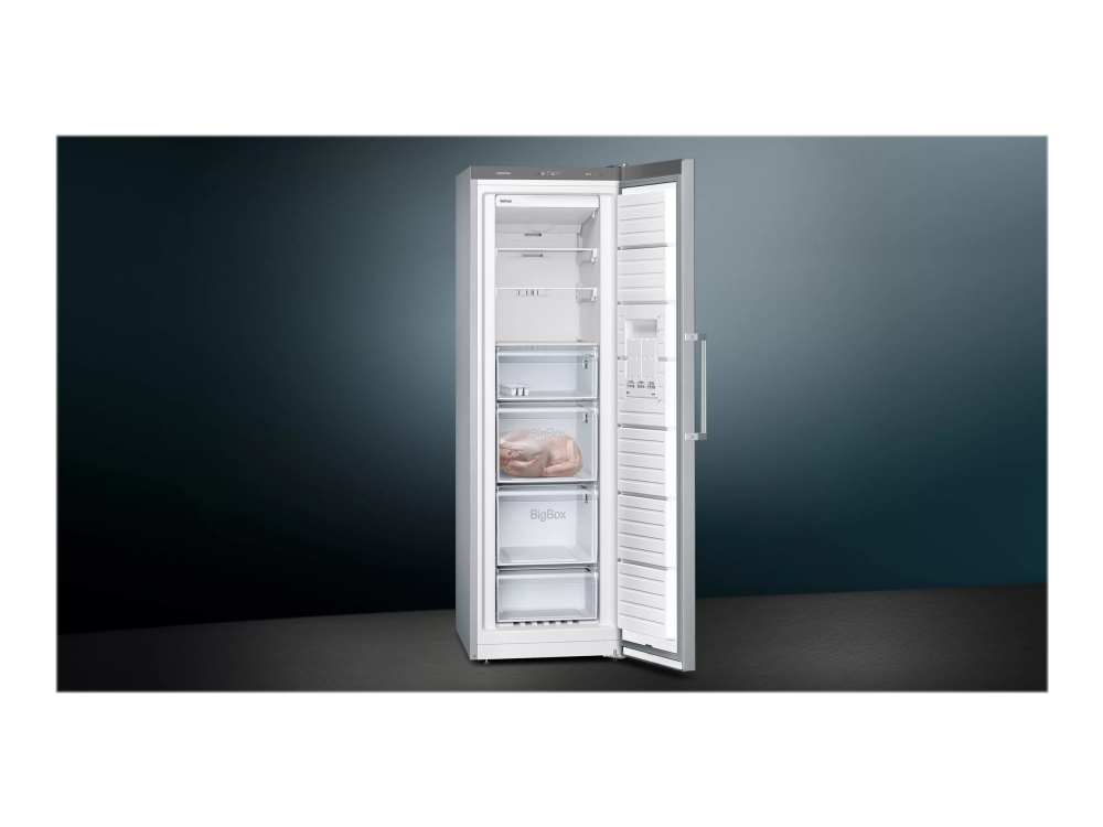 Siemens iQ300 GS36NVIEP - Fryser - stående - bredde: 60 cm - dybde: 65 cm - højde: 186 cm - 242 liter - Klasse E - inox-easyclean