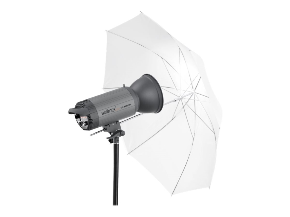 Walimex 2 in1 - Reflektiv/semitransparent paraply - hvid - Ø84 cm