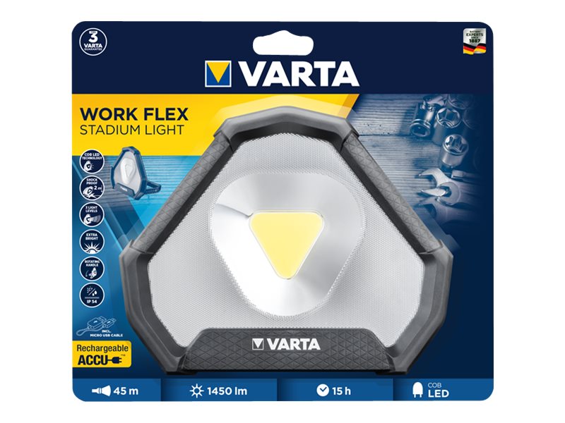 Varta Work Flex Stadium - Arbetslampa - LED | Färg & Tillbehör - Tillbehör - Arbetsbelysning | GameStuff