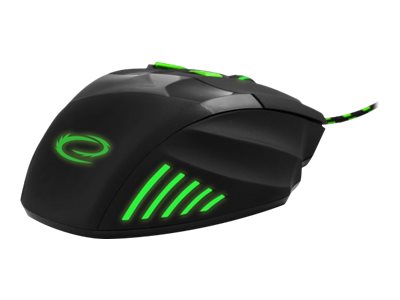 Esperanza Mx201 Wolf - Mus - Højrehåndet - Optisk - 7 Knapper - Kablet - Usb - Grøn