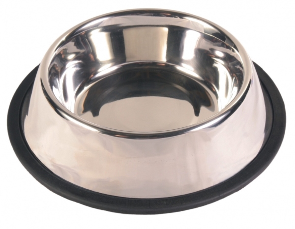 Trixie Rustfri stål skål m/gummi 0,9L | Sällskapsdjur - Hund - Mat- och vattenskålar | GameStuff