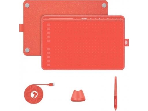 Huion Hs611 Red, Kabelgebunden, 5080 Lpi, 258,4 X 161,5 Mm, Usb, 1 Cm, Rot