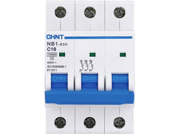 Chint 179877 Nb1l Ledningssikkerhedsafbryder 3-Flügel 6 A