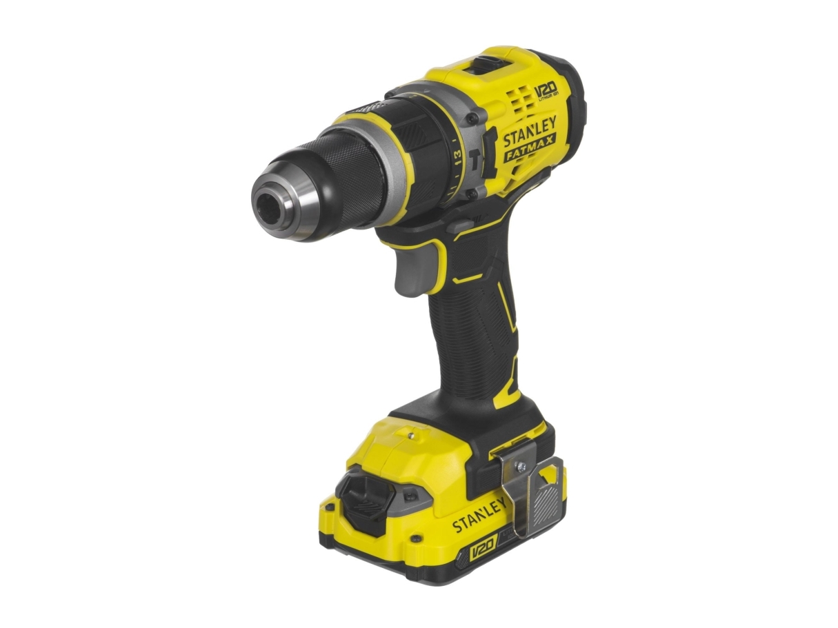 Stanley 18V Fatmax® V20 Brushless Hammer Drill With 2 x 2.0Ah Batteries And Kit Box