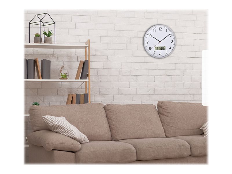 Tfa-Dostmann 60.3048.02, Wand, Digital Clock, Rund, Weiß, Kunststoff, Glas
