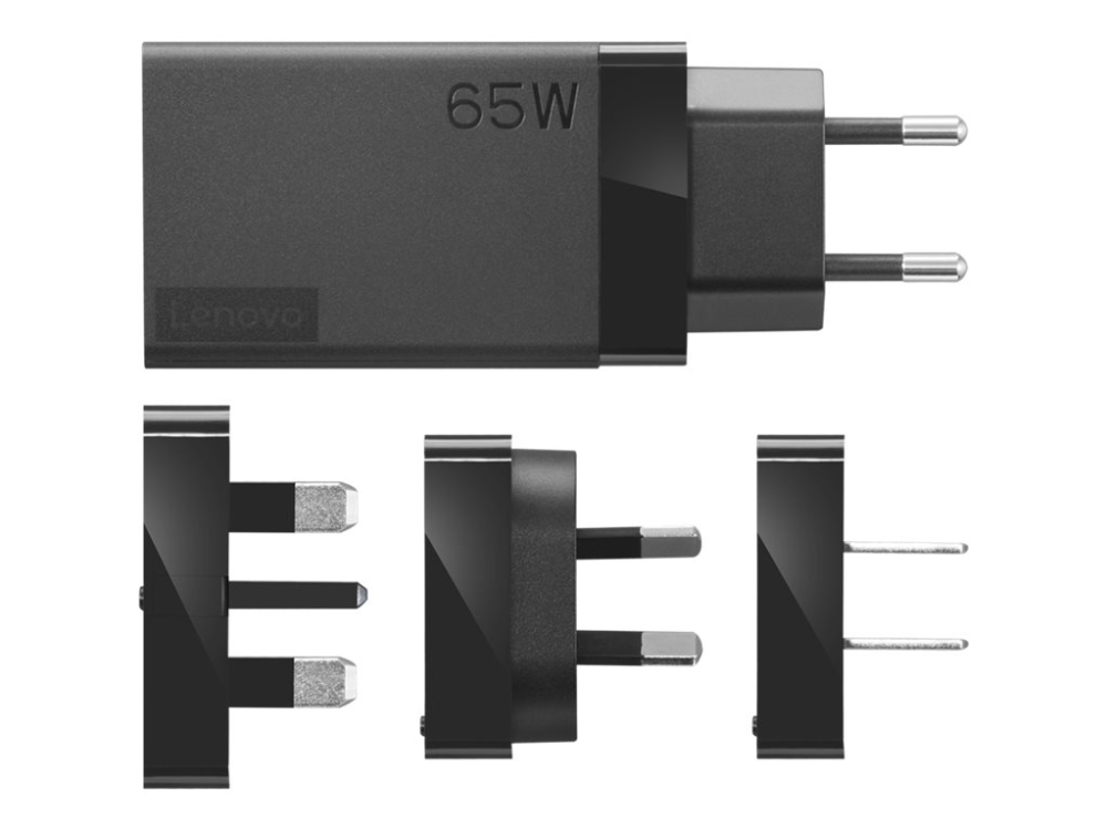 Lenovo 65W USB-C Travel Adapter - Strömadapter - AC 100-240 V - 65 Watt - Världsomspännande - svart | Datortillbehör - Laddare & Batterier - Bärbar nätaggregat | GameStuff