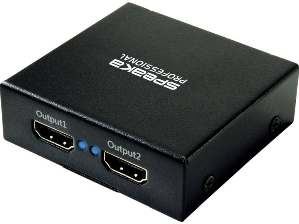 Speaka Professional Sp-Hds-220 1+2 Porte Hdmi-Splitter Ultra Hd-Kompatibel 3840 X 2160 Pix Black