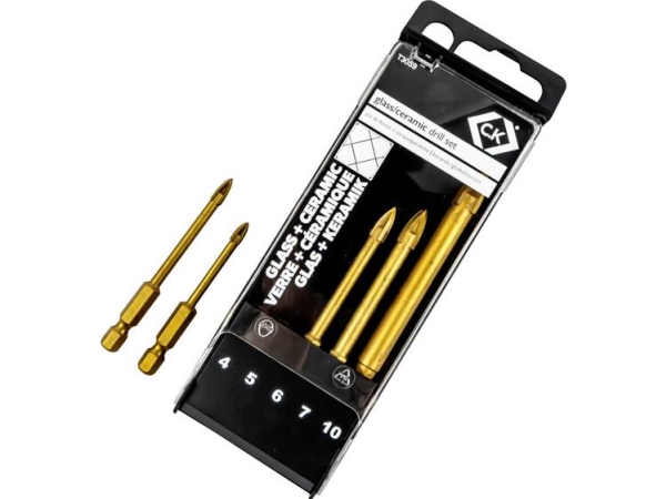 C.K T3059 Glasbohrer-Set 5 Stück 4 Mm, 5 Mm, 6 Mm, 7 Mm, 10 Mm 1 Set