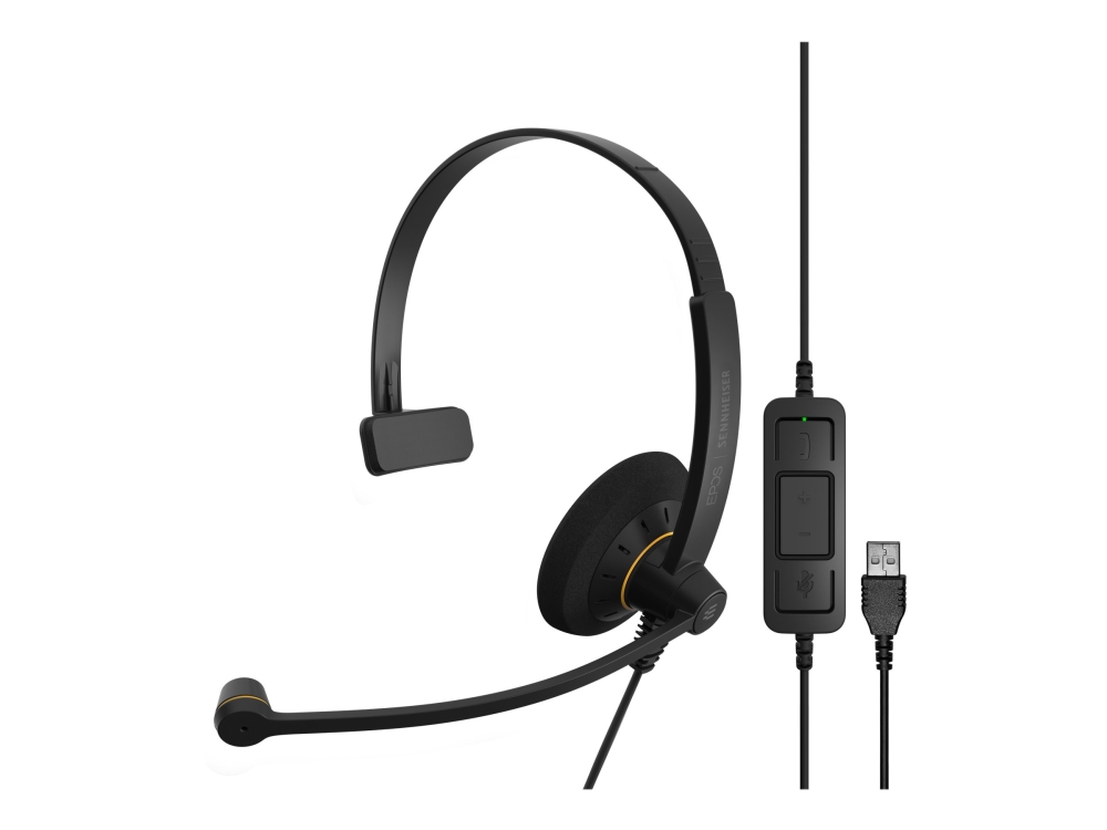 EPOS IMPACT SC 30 USB ML - Headset - på øret - kablet - USB - sort med orange farvehighlights