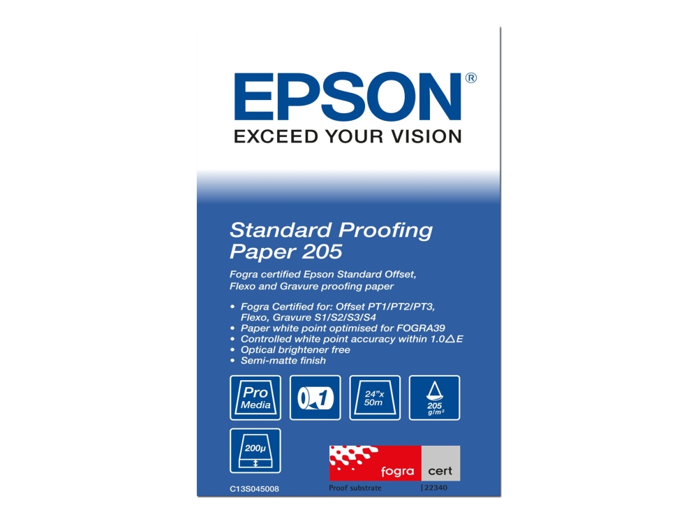 Epson Proofing Paper Standard - Rulle A1 (61,0 cm x 50 m) 1 rulle(r) korrekturpapir - for SureColor SC-P10000, P20000, P6000, P7000, P7500, P8000, P9000, P9500, T3200, T5200, T7200