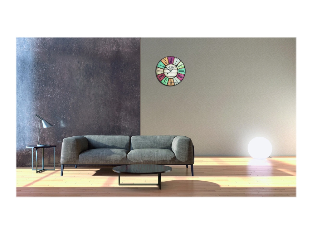 TFA-Dostmann 60.3021, Seinä, Mekaaninen kello, Ympyrä, Syaani, Norsunluu, Punainen, Keltainen, AA, 1,5 V