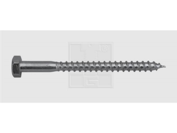 Swg 192814010 Träskrue 8 Mm X 140 Mm, Außensechskant Din 571, Stahl Verzinkt, 50 Stk