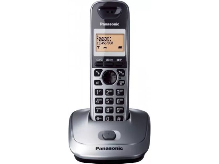 Panasonic KX-TG2511, DECT-telefon, Trådlös telefonlur, Högtalartelefon, 50 poster, Namn och uppringnings-ID, Grå