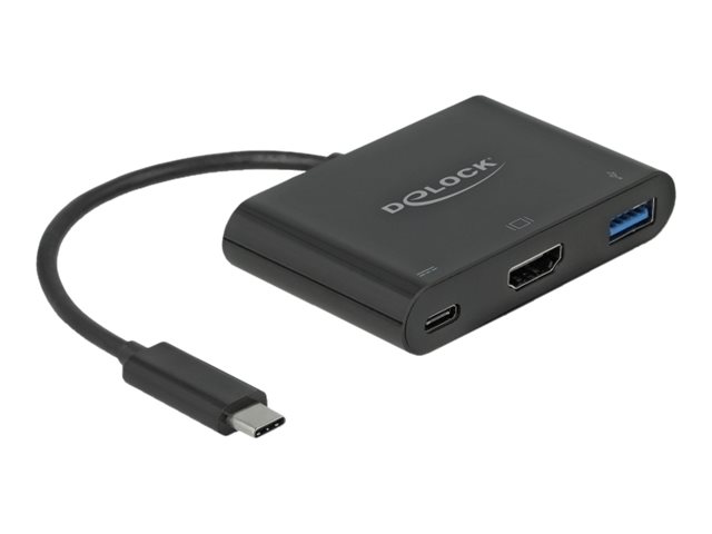 Delock 64091, Usb 3.2 Gen 1 (3.1 Gen 1) Type-C, 60 W, Schwarz, Hdmi, Usb 3.2 Gen 1 (3.1 Gen 1) Type-A, Usb 3.2 Gen 1 (3.1 Gen 1) Type-C, Kunststoff,