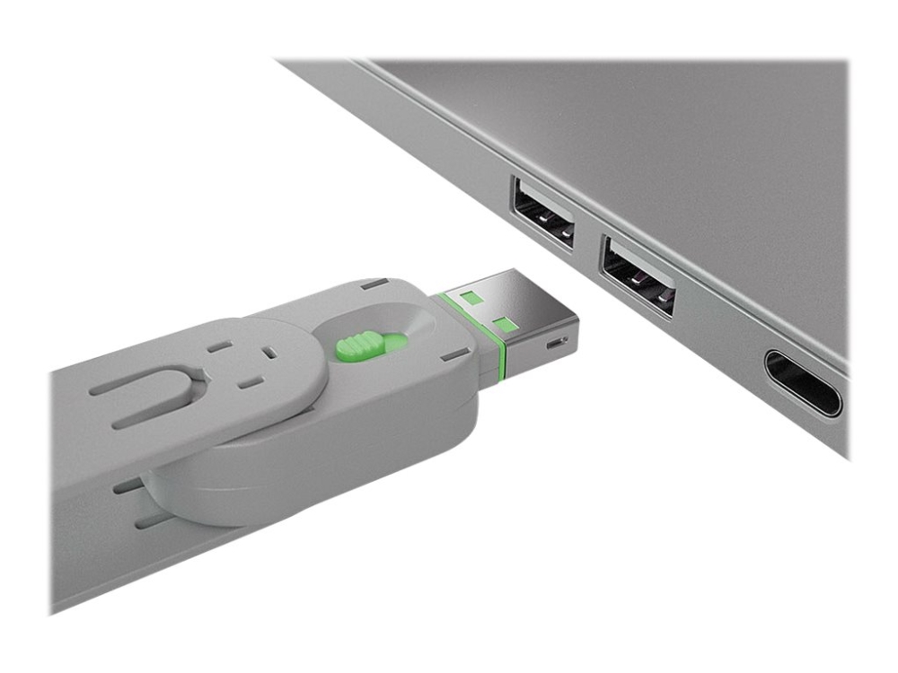 LINDY USB-portblokering til USB-A, 4 stk. med nøgle - grøn