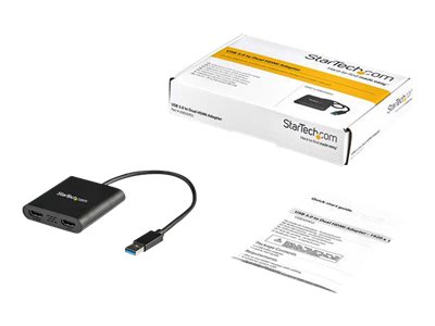 Startech.Com Usb Auf Dual Hdmi Adapter - 4K, 3.2 Gen 1 (3.1 Gen 1), Usb Typ-A, Hdmi-Ausgang, 3840 X 2160 Pixel