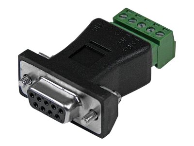 Startech.Com Rs422 Rs485 Serial Db9 To Terminal Block Adapter - Serieller Adapter - 5 Pin Terminal Block To Db-9 (M) - Schwarz - Db92422 - Serieller