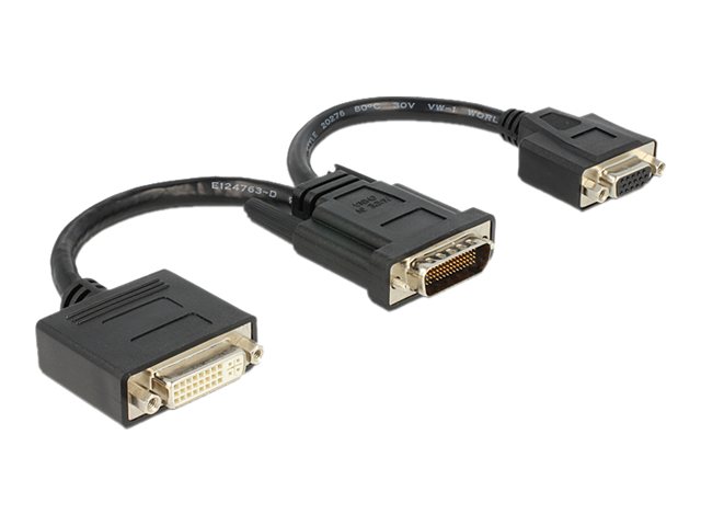 Delock - Display-Adapter - Hd-15 (Vga), Dvi-I (Hun) Til Dms-59 (Han) - 20 Cm - Tommelskruer