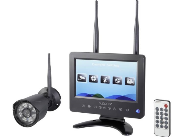 Sygonix Sy-4548736 Trådløs-Overvågningskamera-Sæt 4-Kanals Med 1 Kamera 1280 X 720 Pix 2.4 Ghz