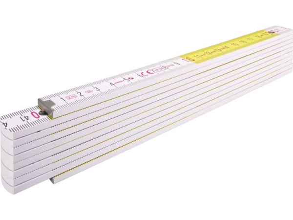 Stabila Klappmaß 2 M Stabila 417 Buche, Weiß-Gelb, 10 Segmente