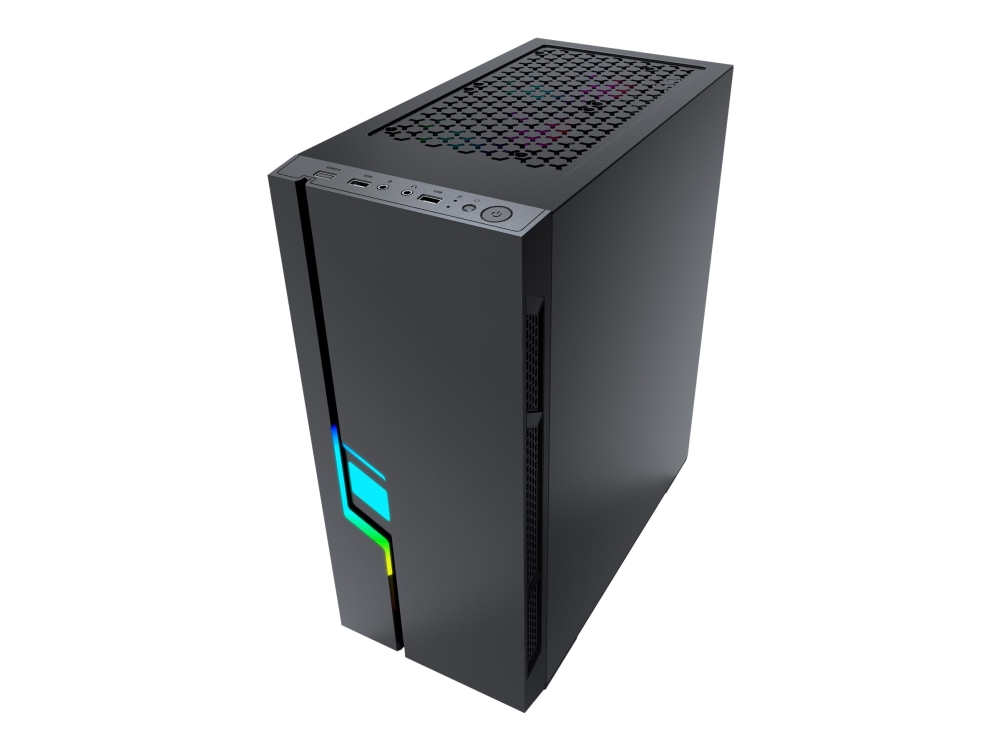 Gembird Fornax 2000 Rgb, Midi Tower, Pc, Schwarz, Atx, Itx, Micro Atx, Spcc, Gehärtetes Glas, Gaming