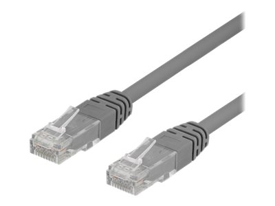 Deltaco - Patchkabel - Rj-45 (Han) Bis Rj-45 (Han) - 1 M - Utp - Cat 6 - Halogenfri, Formet - Grå (Pakke Med 50)