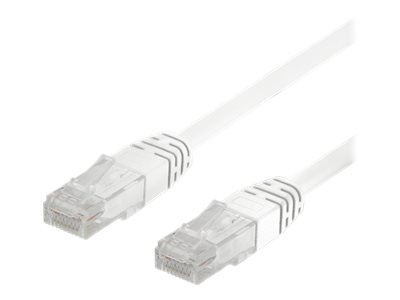 Deltaco - Patchkabel - Rj-45 (Han) Bis Rj-45 (Han) - 1 M - Utp - Cat 6 - Halogenfri, Formet - Hvid (Pakke Med 50)