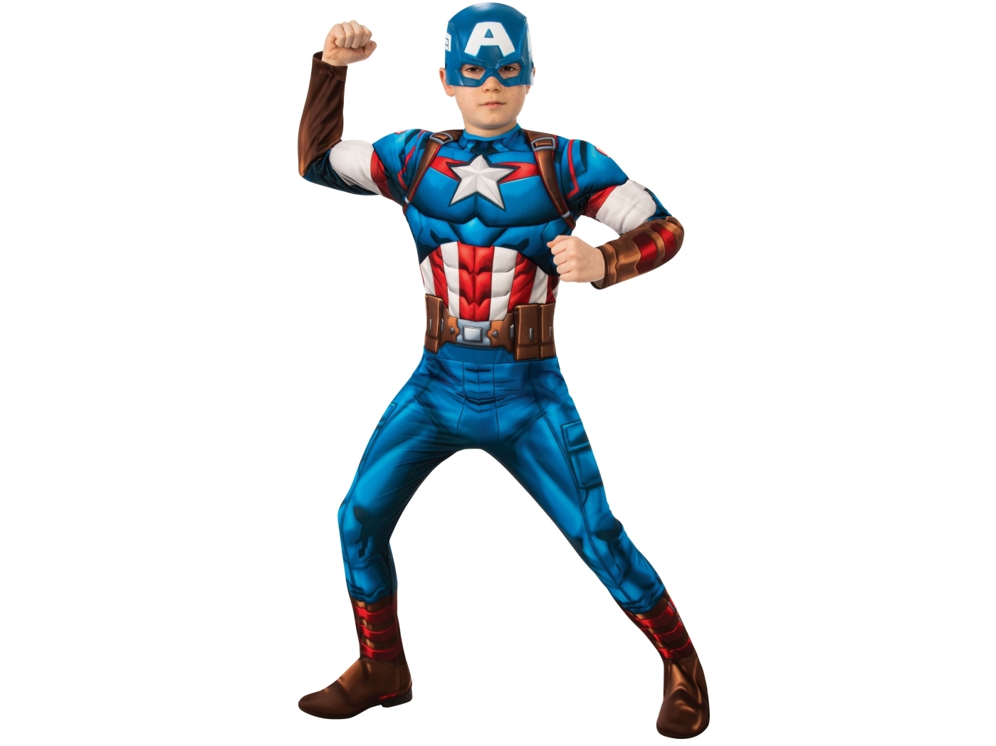 Avengers Captain America Deluxe barndräkt (S/104) | Leksaker - Rollek - Kostym | GameStuff