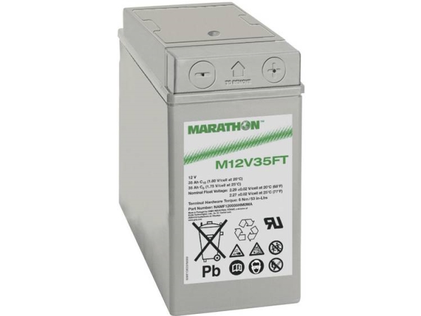 Gnb Marathon Exim12v35ft Namf120035hm0fb Blybatteri 12 V 35 Ah Blyfleece (B X H X T) 107 X 189 X 280 Mm M6 Skruetilslutning Vedligeholdelsesfri