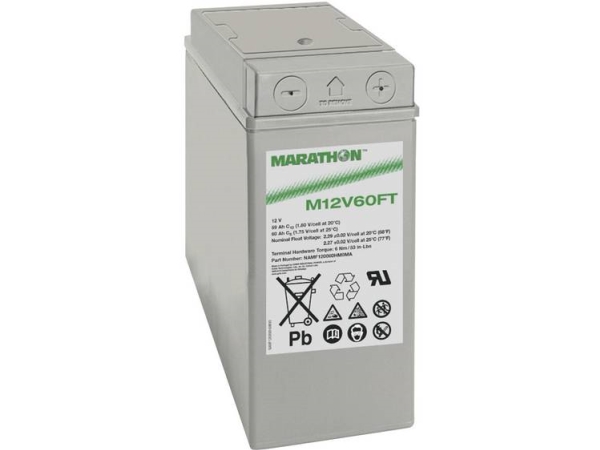 Gnb Marathon Exim12v60ft Namf120060hm0fb Blybatteri 12 V 59 Ah Blyfleece (B X H X T) 107 X 263 X 280 Mm M6 Skruetilslutning Vedligeholdelsesfri