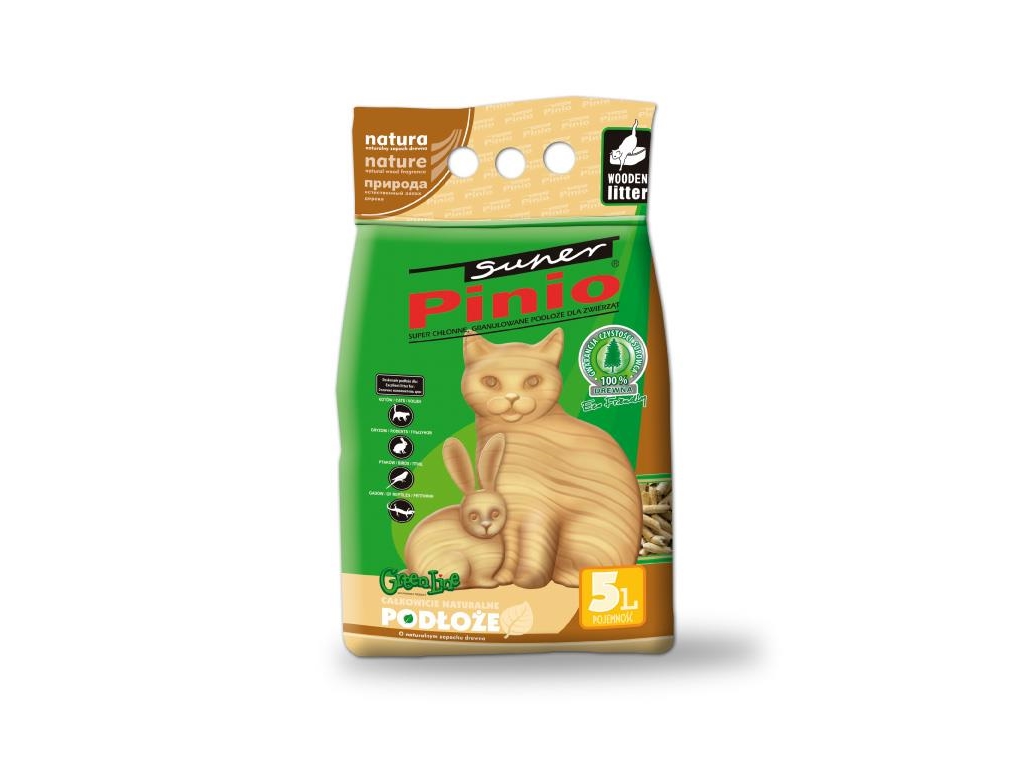 Certech Kattegrus Super Pinio Natural 5 L - Kattegrus Af Træ