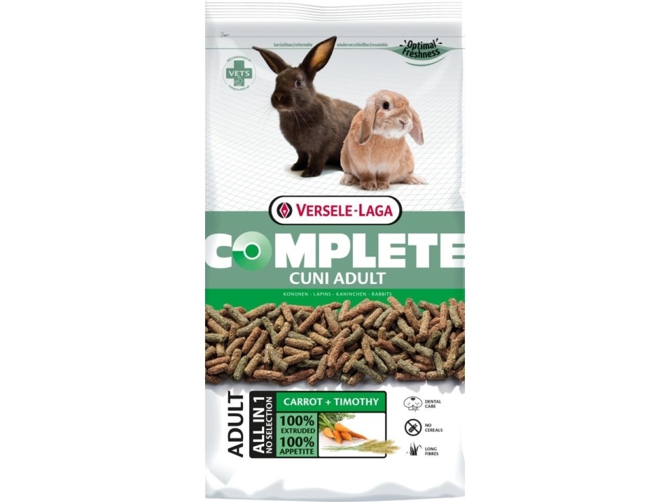 Versele-Laga Cuni Adult Complete, Snack, 1,75 Kg, Kaninchen, Vitamin A, Vitamin C, Vitamin D3, Vitamin E, Kupfer, Jod, Eisen, Manganese, Selen, Zink,