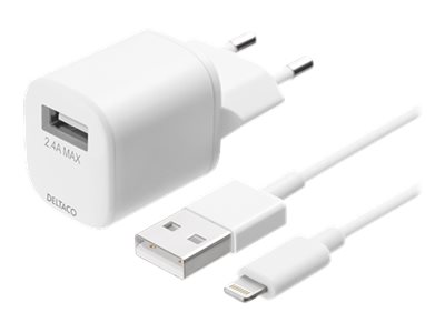 Deltaco Usb-Ac181 - Netzadapter - 12 Watt - 2,4 A (Usb) - Weiß - Für Apple Ipad/Iphone/Ipod (Lightning)